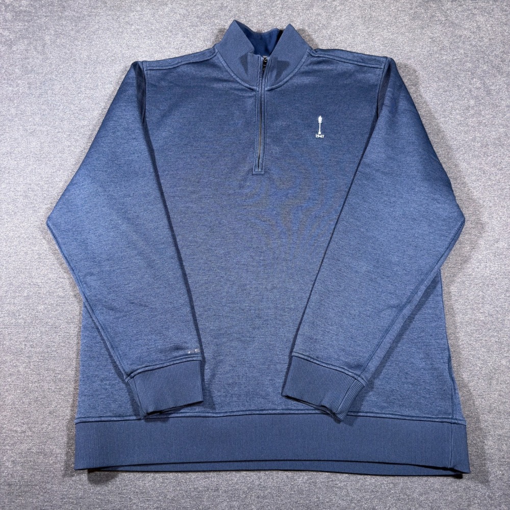 Under Armour Pullover Mens XL Blue Storm ColdGear Quarter Zip Sweatshirt Loose